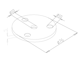 Handrail Rossette - Model 0540 CAD Drawing
